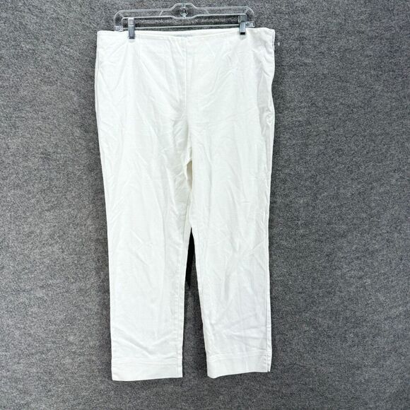 Charter Club Pants - Charter Club Pants Women 12 White Chino High Rise Flat Front Zipper Cotton